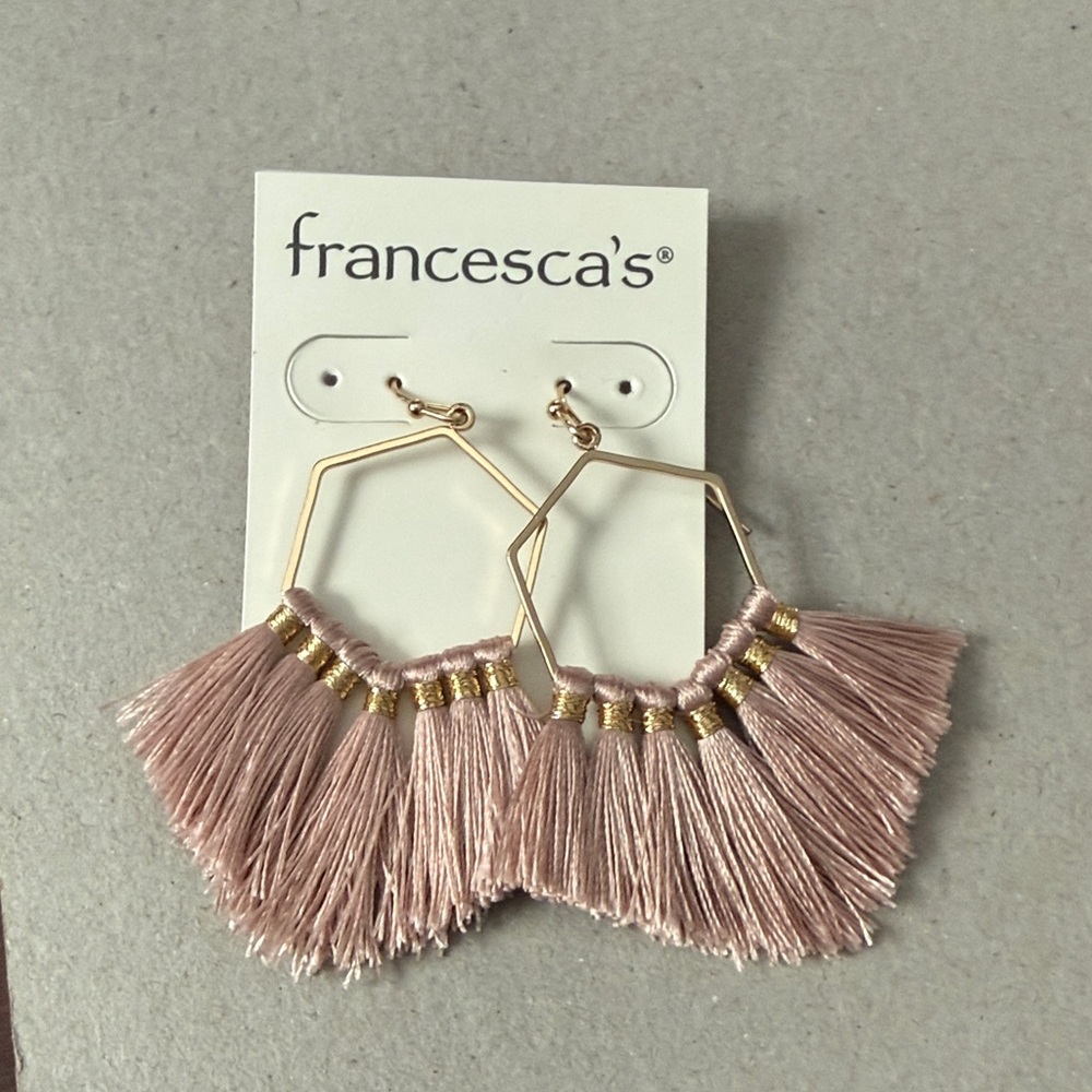 Francesca's Collections Blush Tassel Earrings